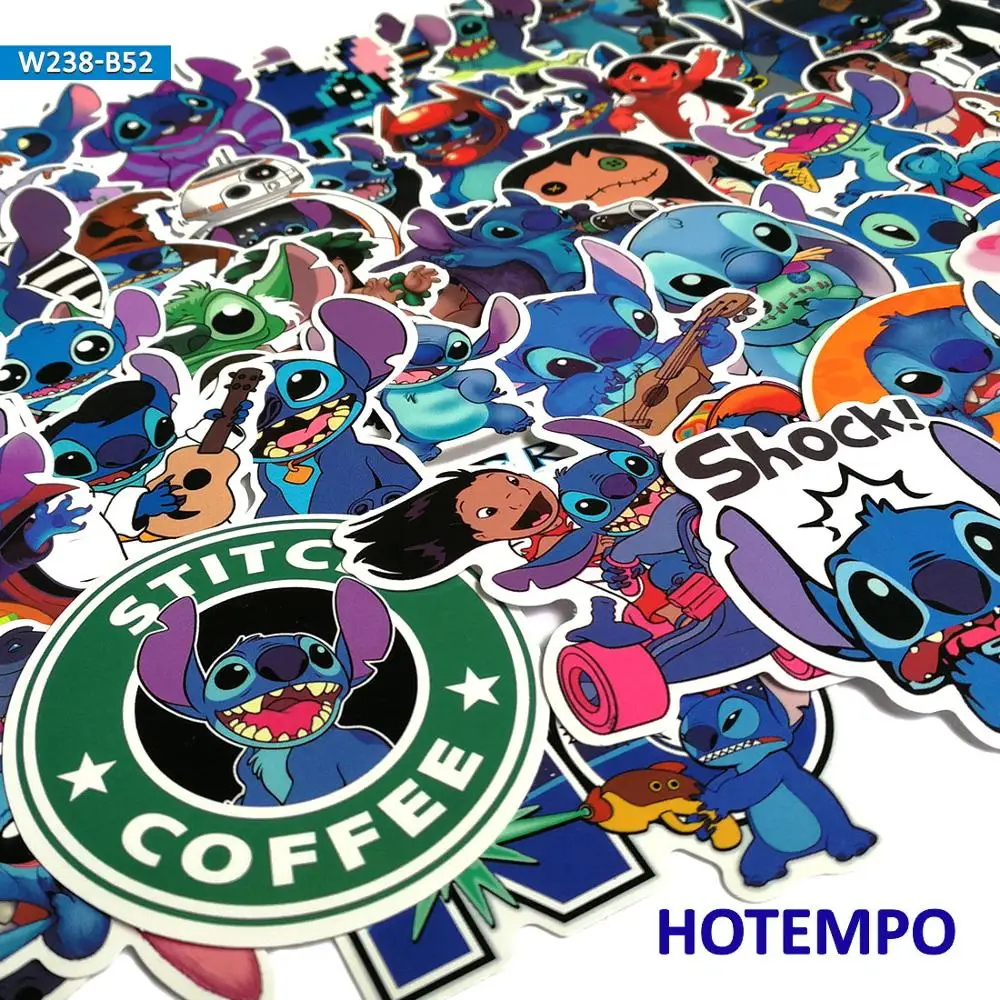 50 قطعة لطيف ليلو غرزة القرطاسية أنيمي سكرابوكينغ ملصقات للأطفال للهاتف المحمول والحاسوب المحمول الغيتار لوح التزلج دراجة ملصقات