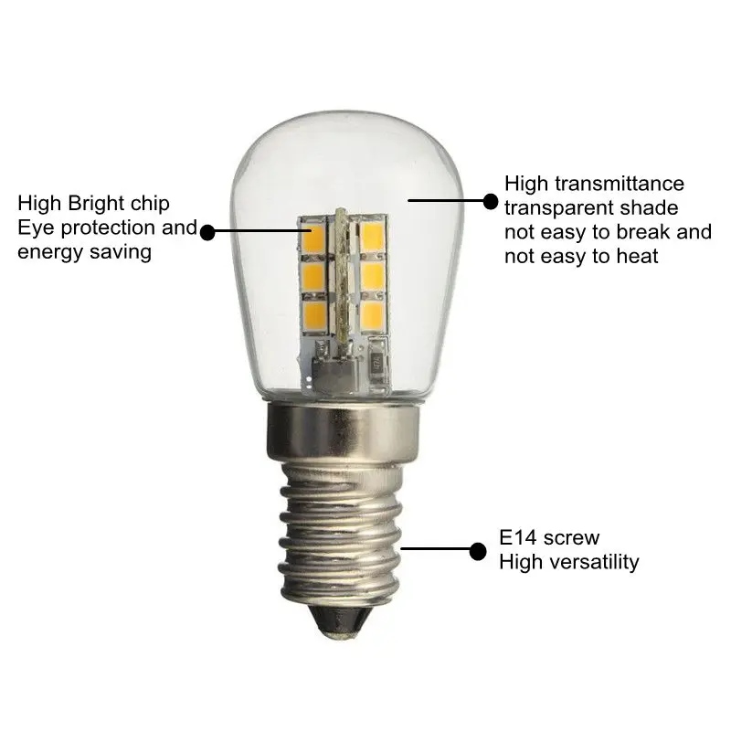 Светодиодный лампы E14 2835/E12 3014 AC110v/220 V Высокая яркость стеклянная лампа с абажуром 3W Чистый теплый белый/белый для сварочного аппарата холодильник 8,20