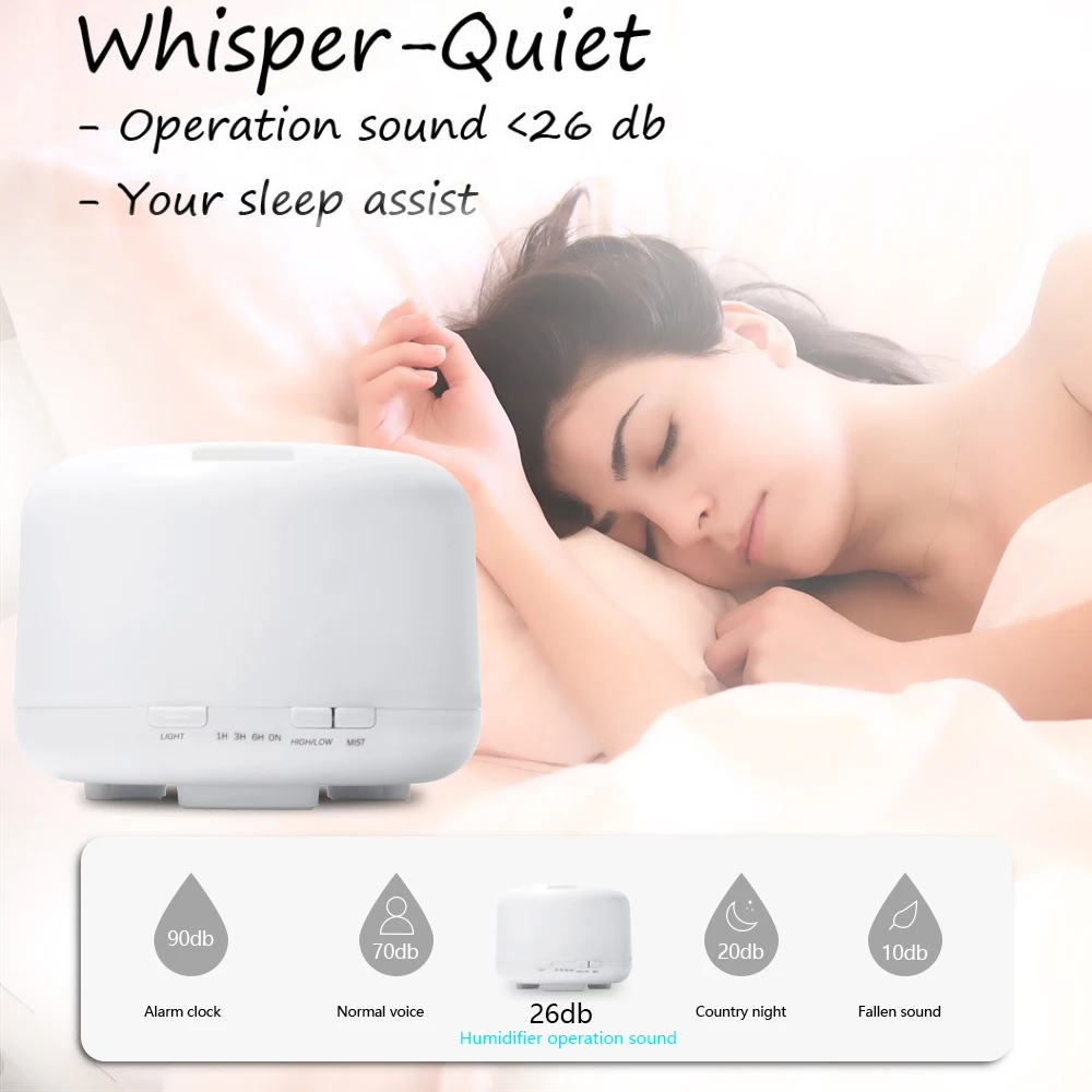 

VVPEC 500ml Air Lamp Humidifier Ultrasonic Mist Aroma Diffuser USB Essential Oil Diffuser Aromatherapy Humidifier For Home