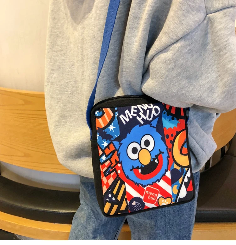 Menghuo Ins Super Popular Women Canvas Shoulder Bags Cute Small Mobile Phone Bags for Girls Boys hip hop chic Hand Pouch Bolsos_01