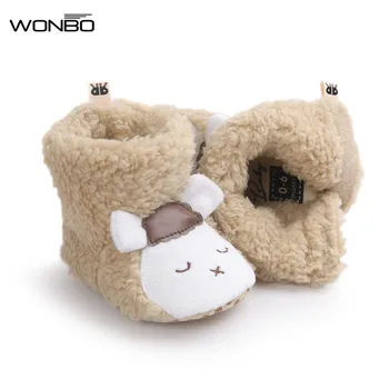 

Wonbo Winter Cute Panda Animal Style Baby Boots Fleece Worm Cotton-padded Shoes Baby Booties Wholesale 0-1 Infant Toddler Shoes