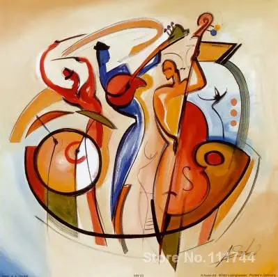 

Hand painted oil painting supplier blues club alfred gockel picture on canvas high quality for living room decor