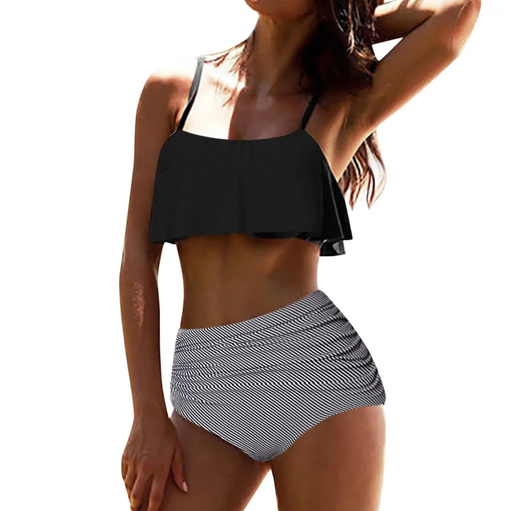 

tankini swimsuits woman bikinis plus size women 2019 swimwear sexy tankini set push up bathing suit black #XTN