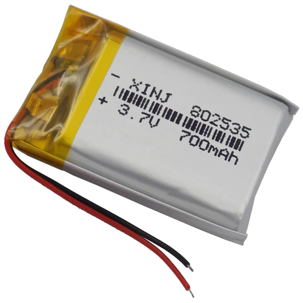 XINJ 3,7 V 700 mAh литий-полимерный аккумулятор Li ion li-po cell 802535 для MP4 Электронная книга для вождения телефонных часов планшетный ПК