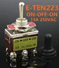1 Uds E-TEN223 momentáneo AC 250V 15A DPDT (EN)-apagado-(encendido) 3 posición 6Pin interruptor de palanca marrón ► Foto 1/6