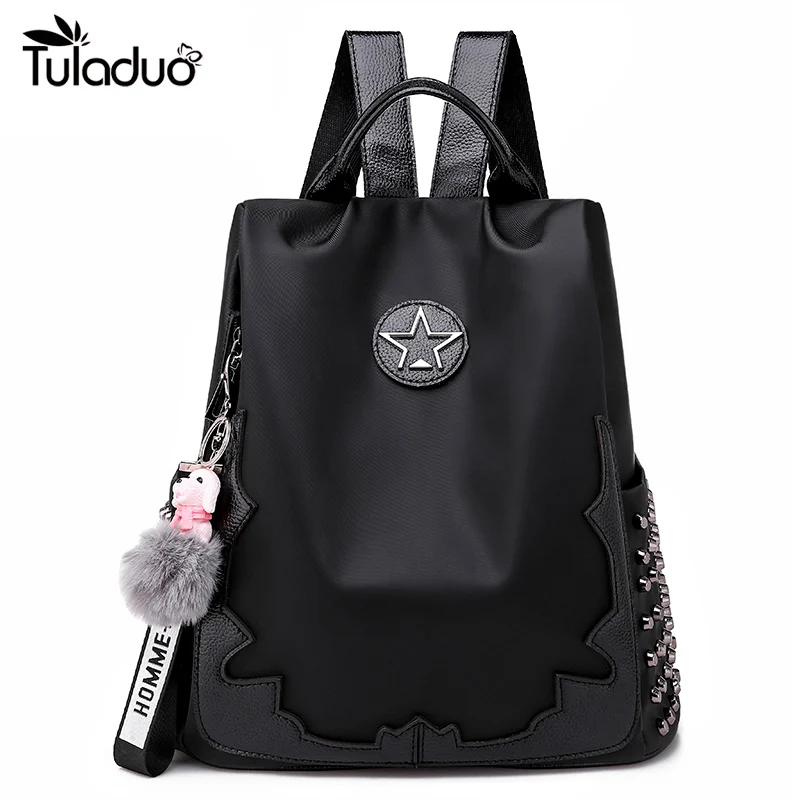 

Student Waterproof Back Pack Notebook Anti-theft Oxford Backpack Multi-use Black School Casual Shoulder Bags