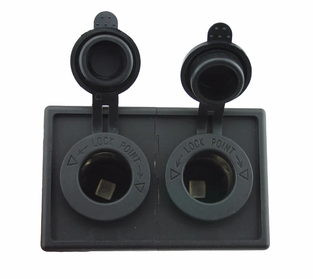 

IZTOSS 12V/24V 2PCS Cigarette lighter power adapter socket with housing holder panel for car boat truck RV