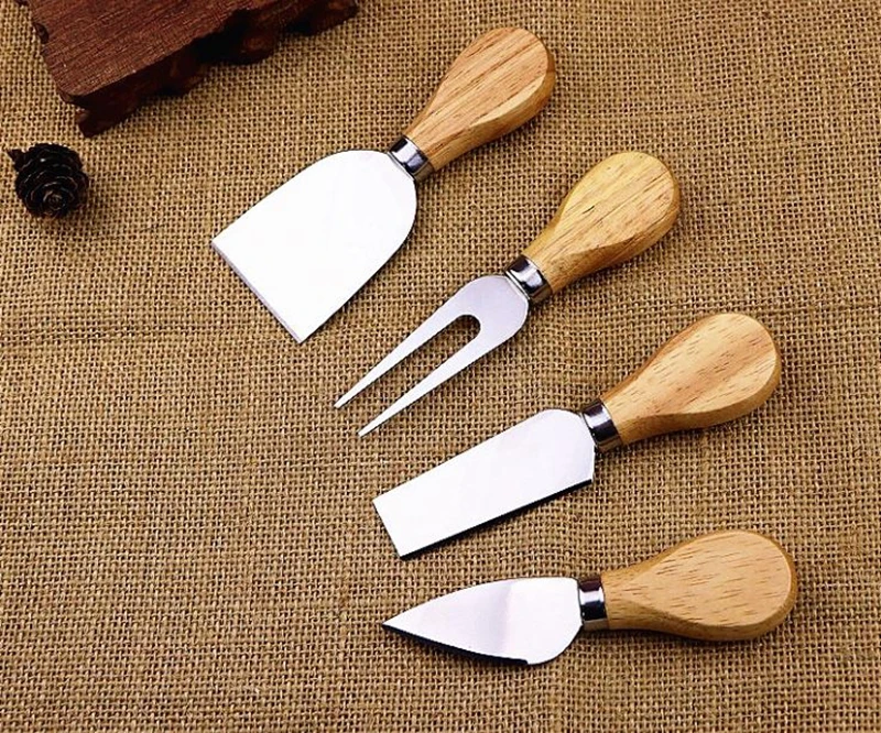 Free Shipping+Wholesale Knives Bard Set Oak Handle Cheese Knife Kit