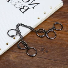 Из листового металла переплет книги шарнирные кольца с цепочкой брелок альбом «сделай сам» альбом для скрапбукинга ремесло переплет школьный офис