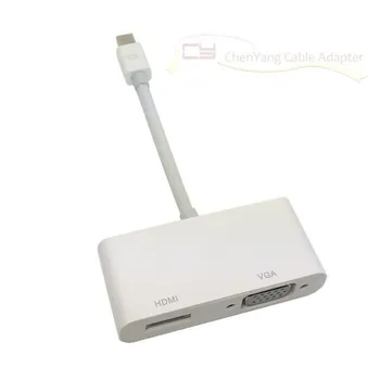 

Mini DisplayPort Thunderbolt to VGA & HDMI Adapter cable 2 in1 for Apple MacBook & Air & Pro & iMac