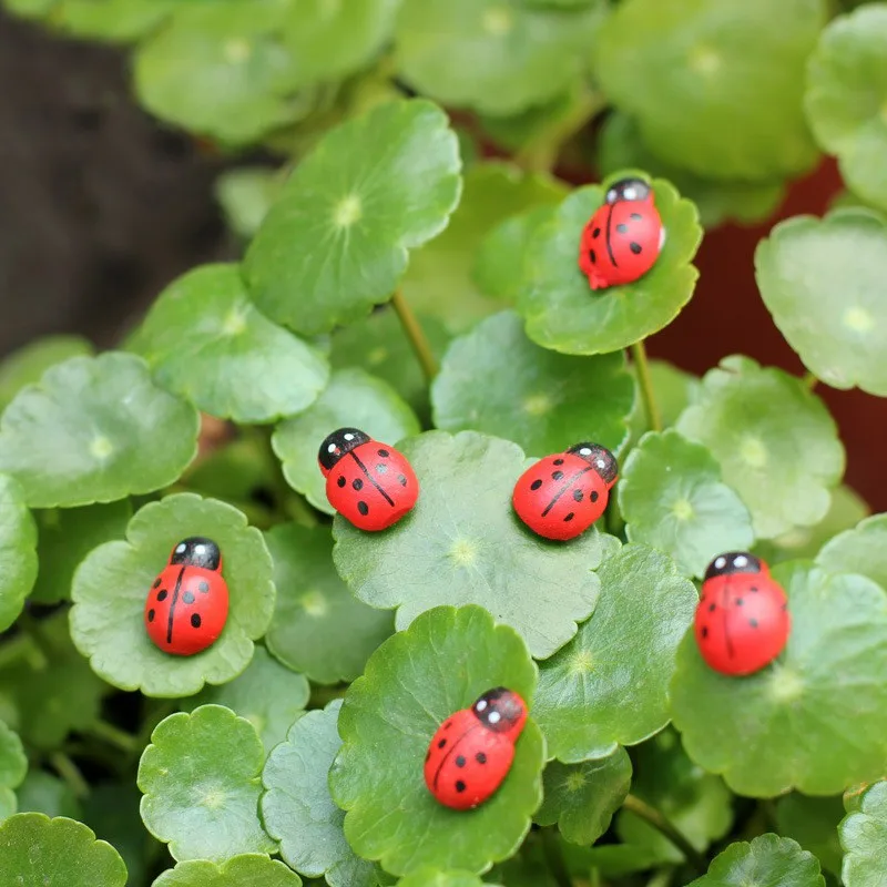 

100pcs/pack Mini Wooden Micro Landscape Decor Mini Fridge Magnets for Scrapbooking Ladybug Sponge Self-adhesive Stickers
