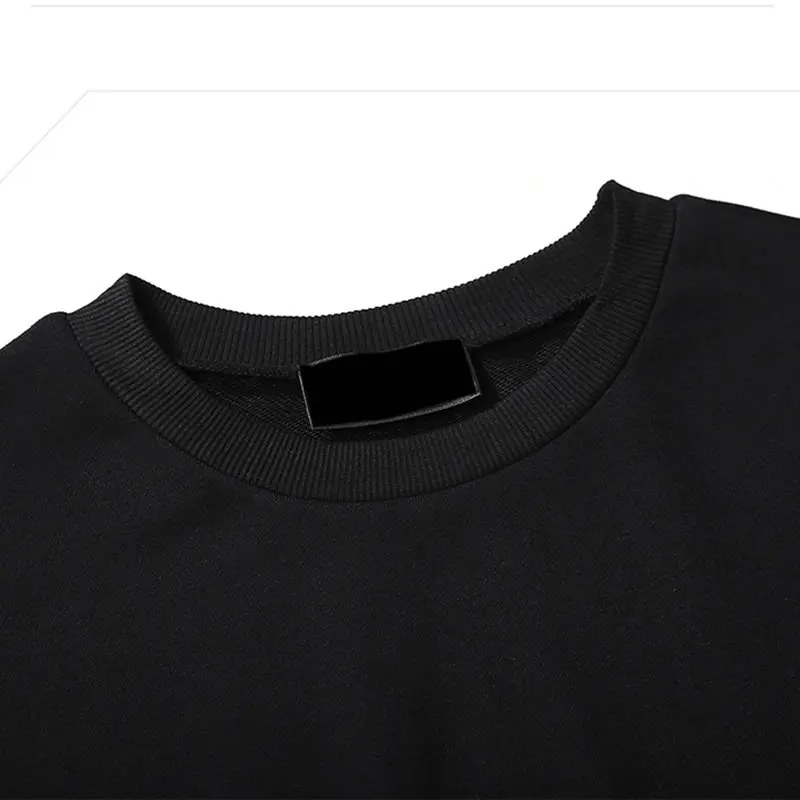 XITAO Black Long Sleeve Sweatshirts Women Patchwork Print Tassel Pullover Harajuku Hoodie Pullover