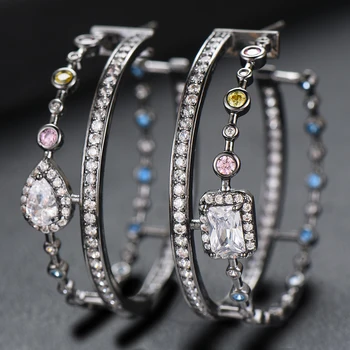 

GODKI Charms multicolor Crystal Earrings For Women Girls african bohemian Jewelry Big Hoop Earrings Ear Accessories