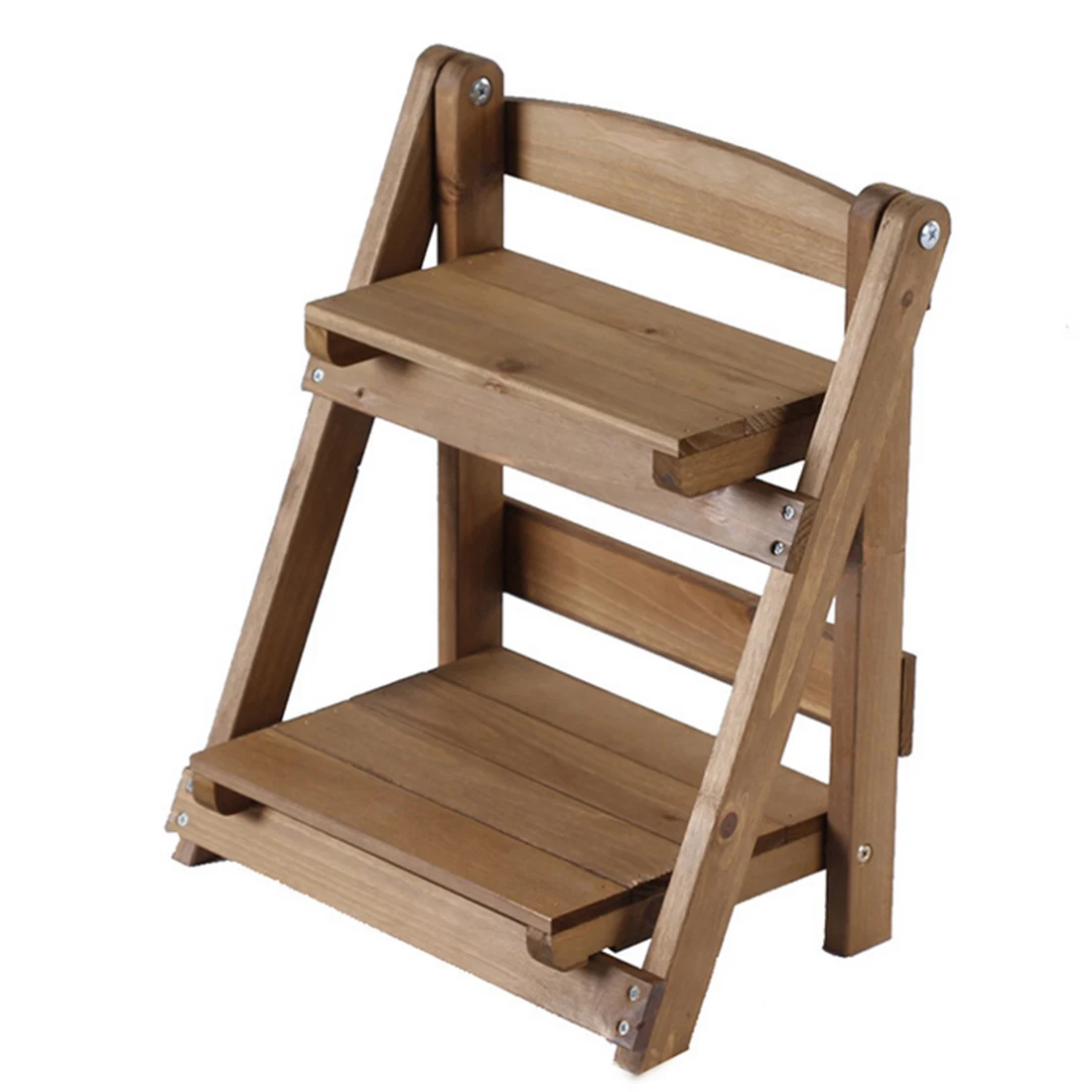 Mini Solid Wood Tabletop Storage Rack Shelf Household Flower Pot Frame Stand Garden Kit Flower Pot Holder storage Racks 2018