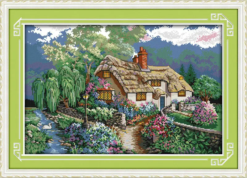 

Sunset rural Printed on Canvas DMC Counted Chinese Cross Stitch Kits printed Cross-stitch set Embroidery Needlework