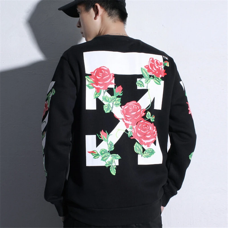 off white rose hoodie