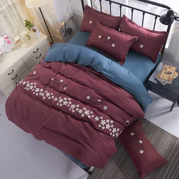 

Home Textile 4pcs Bedding Sets Duvet Cover Bed Sheet Pillow Cover Polyester Autumn Winter Warm Brand 2018 Be1019