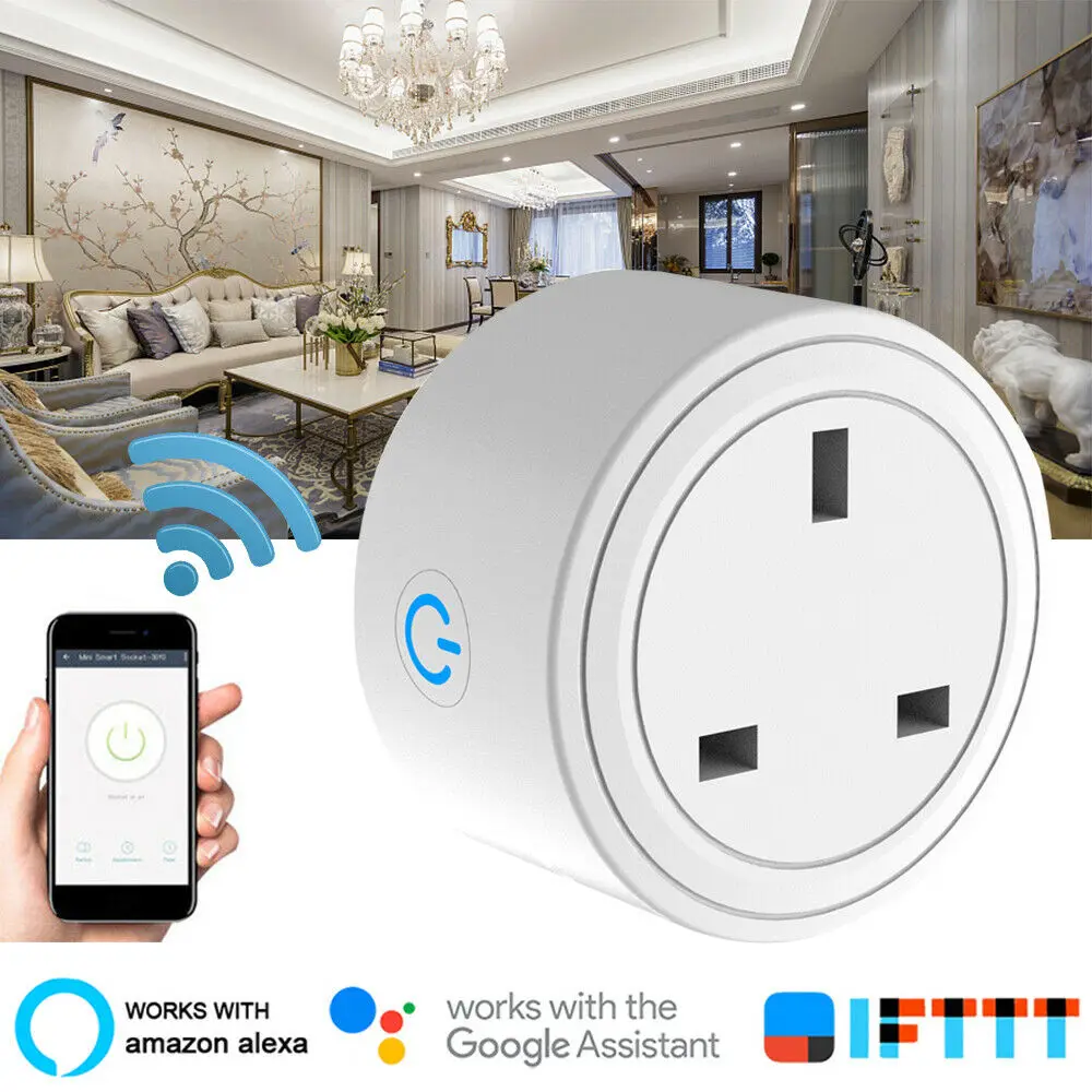 Для Smart Plug Wifi умная розетка Tuya Smart Life приложение пульт дистанционного управления Автоматизация ЕС США Великобритания вилка поддержка Alexa Google Home IFTTT