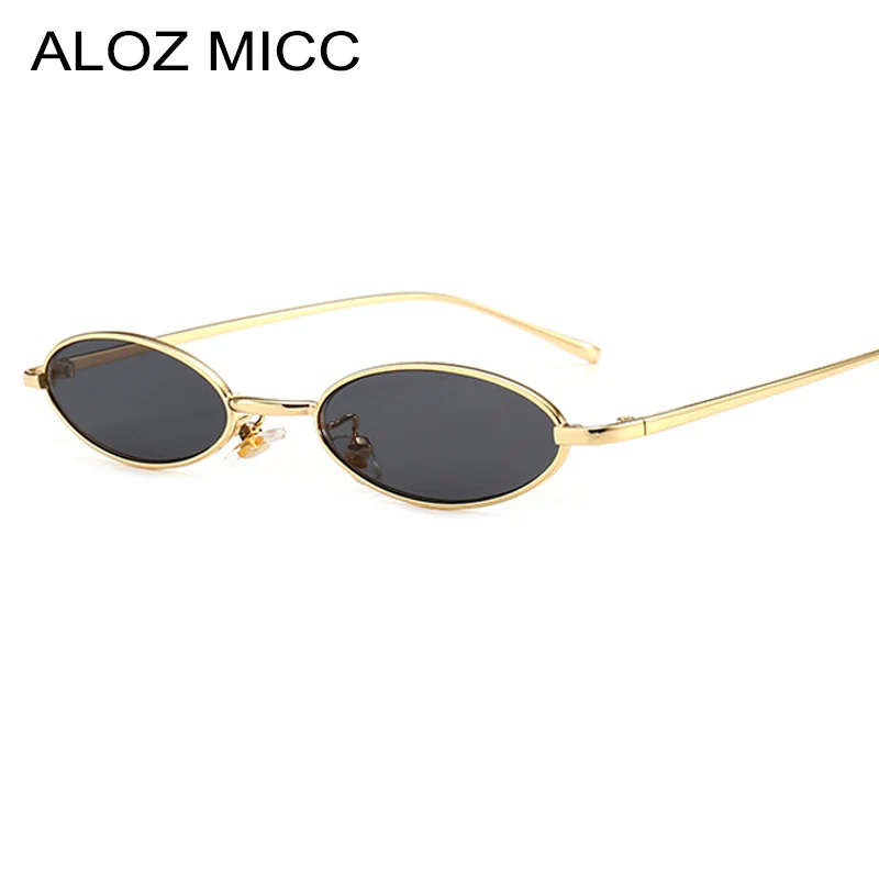 

ALOZ MICC Vintage Oval Sunglasses Women Men 2019 Fashion Small Metal Candy Color Eyewear Retro Black Red Sun Glasses Female Q226
