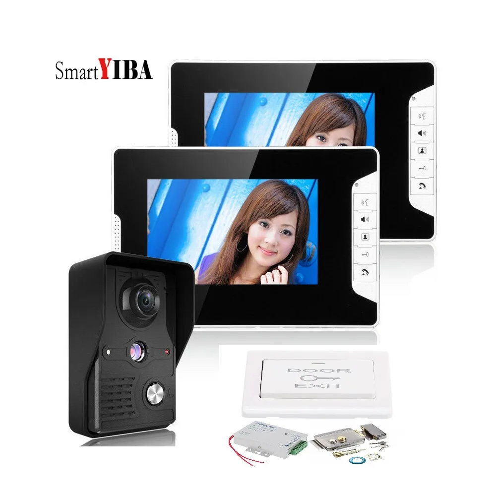SmartYIBA Video Doorbell Intercom System 7" Wired doorbell Phone Infrared Night Vision Waterproof Camera | Безопасность и