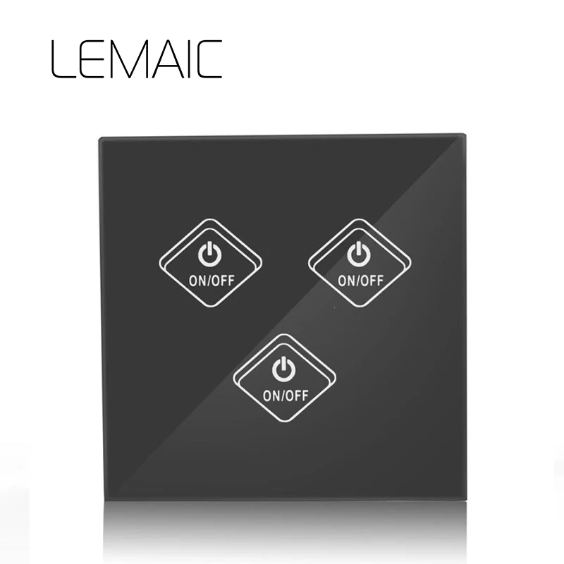 

LEMAIC Standard 1 2 3 Gang 220V Wireless Remote Control Light Switches RF433 Remote Touch Wall Switch for Smart Home
