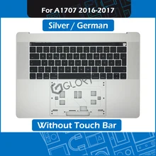 Серебряный ноутбук ладоней для Macbook Pro retina 1" сенсорная панель A1707 верхней крышке с Пособия по немецкому языку клавиатура поздно Mid
