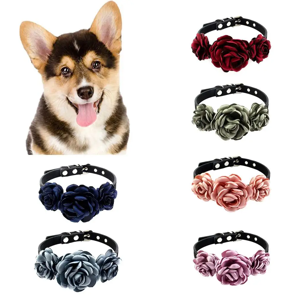 

Adjustable Flower Dog Puppy Cat Collar Neck Strap Necklace Band Pet Supplies