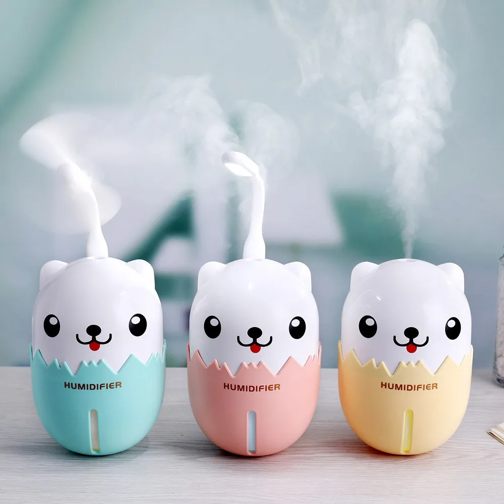 3 In 1 Humidifier Cute Dog LED Humidifier Air Fan Diffuser Purifier
