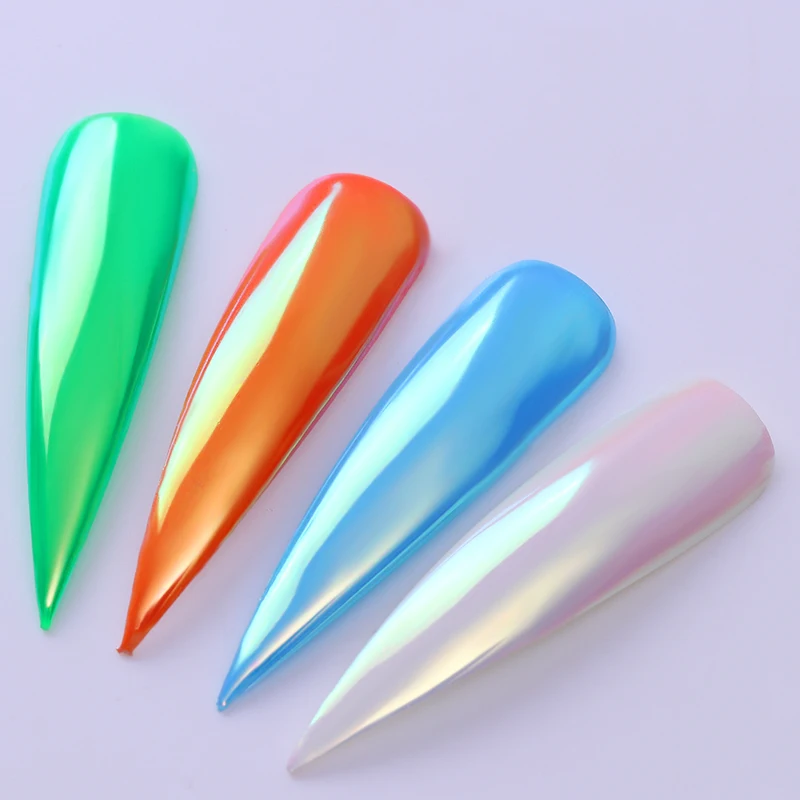 BORN PRETTY Unicorn Neon Mirror Nail Glitter Ultra thin Mermaid Nail Art Chrome Powder Pure Color