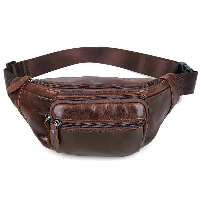 Nesitu высокое качество Винтаж коричневый 100% гарантия натуральной кожи Для мужчин Поясные сумки Для женщин мужской сумка M7218