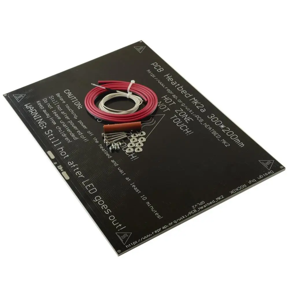 

A Funssor 3D Printer MK3 MK2A 300x200mm Aluminum Heated Bed Hardware Wiring Thermistor Kit for Prusa i3 or other RepRap Upgrade