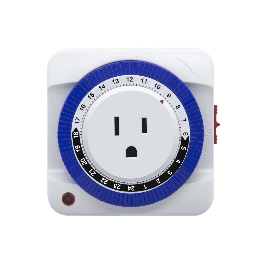 

White square 24-hour timer, portable plug timer, indoor light / mobile phone / TV / electric blanket / fish tank, 220V EU plug