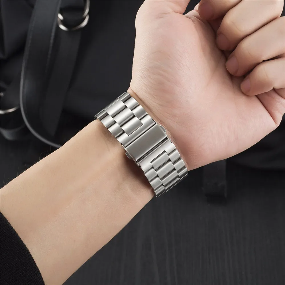 Нержавеющая сталь ремешок для наручных часов Apple Watch, версии 44/42/40/38 мм, сопутствующий браслет, ремешок для наручных часов iWatch, версия 5/4/3/2/1, с металлическим ремнем, аксессуары