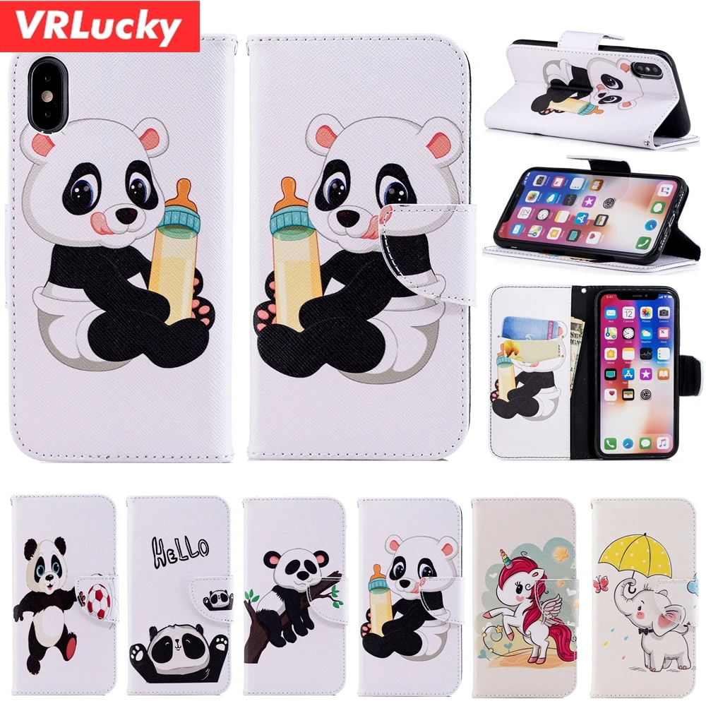 VRLucky Panda Unicorn Pattern Phone Case For Huawei P9 Lite Mini P10 P20 Pro Mate 10 Y5 Y6 Y7 2017 Y9 2018 Honor 7A 7C | Мобильные