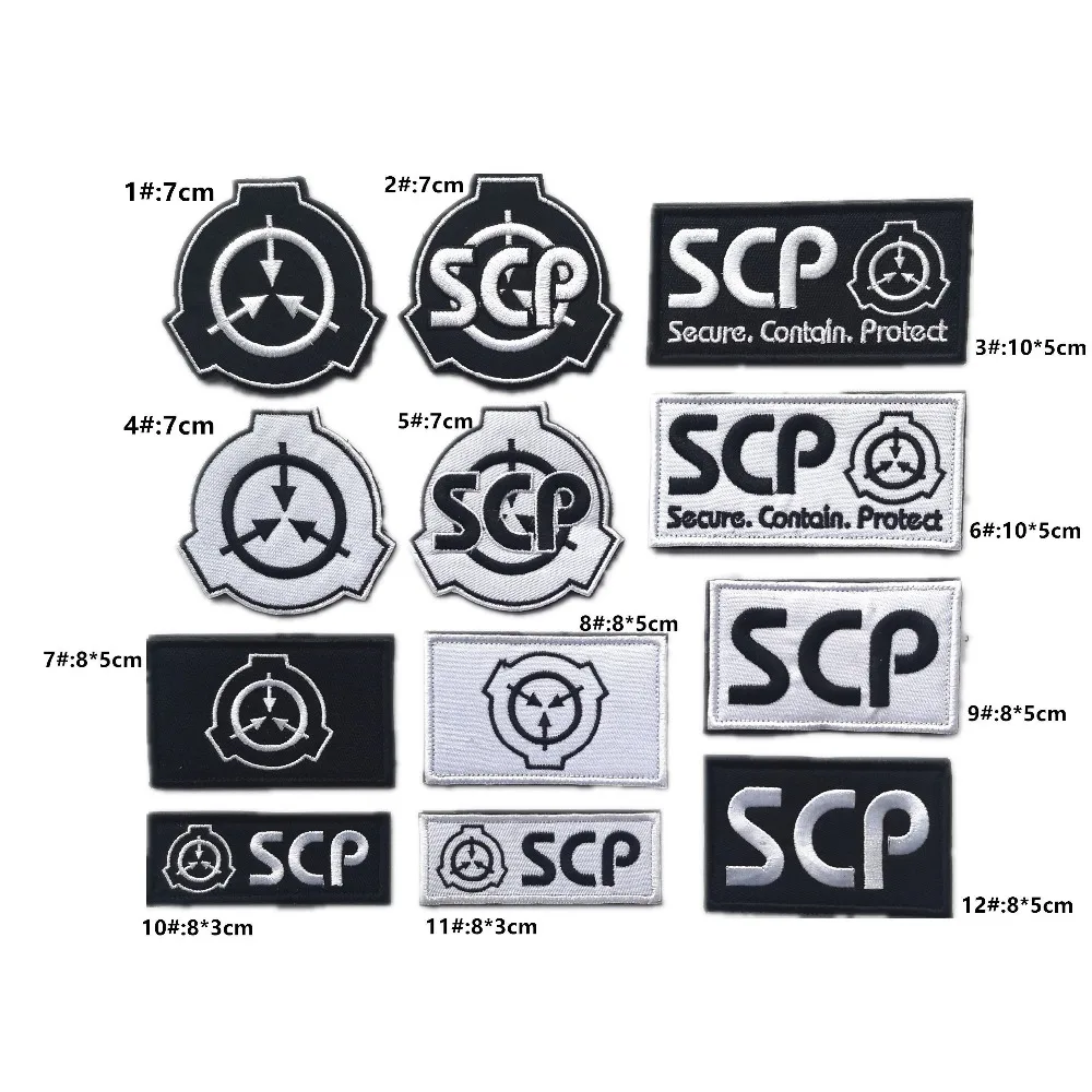 

Special Containment Procedures Foundation Secure Contain Protect SCP Patches Badges Applique SCP Patch For Jacket Bag Jeans