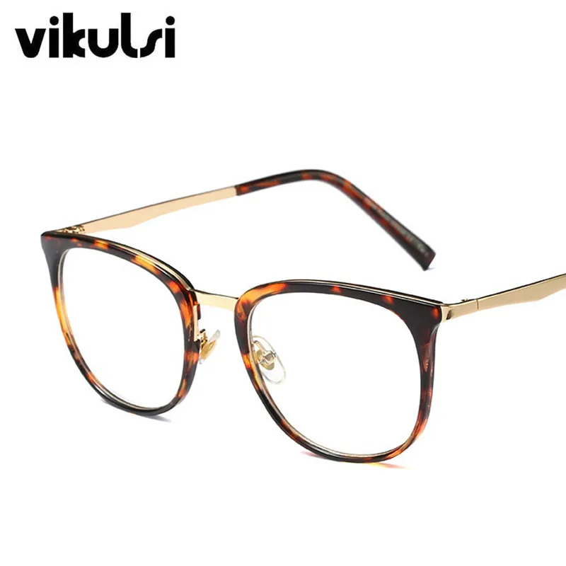 Фирменный дизайн, винтажные женские очки UV400, оправа, очки, Ретро стиль, кошачий глаз, оптические прозрачные линзы, очки для чтения - Цвет оправы: D904 leopard clear