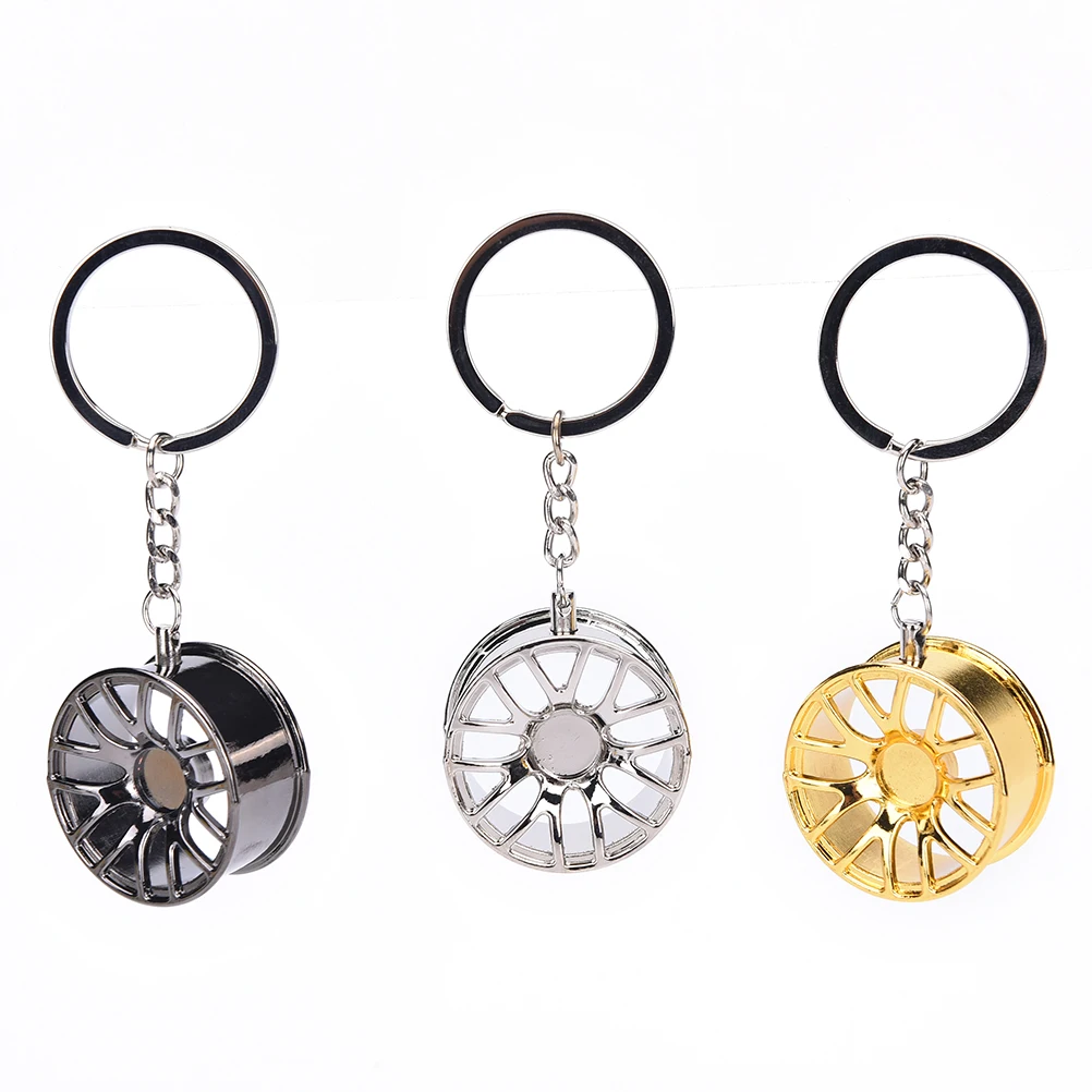 2018New Creative Wheel Hub Rim Model Man/'s Keychain Car Key Chain Cool Gift Hot