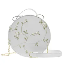 Женская Ретро Цветочная круглая сумка из искусственной кожи, сумки через плечо, женские круговые сумки через плечо, женская сумка Bolsas# YJ