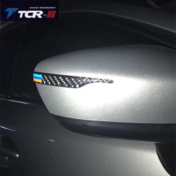 

For bmw Audi Skoda Mercedes-Benz car styling accessories car rearview mirror decorative carbon fiber stickers 5D Bumper strip