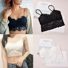 Летние сексуальные цветочные кружева кружево Bralette Дамы Полые ремень модные безрукавки бретели размеры