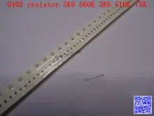 0402 F SMD resistor 1/16W 5.6K 560K 3.6K 510K 75K ohm 1% 1005 Chip resistor 500PCS/LOT