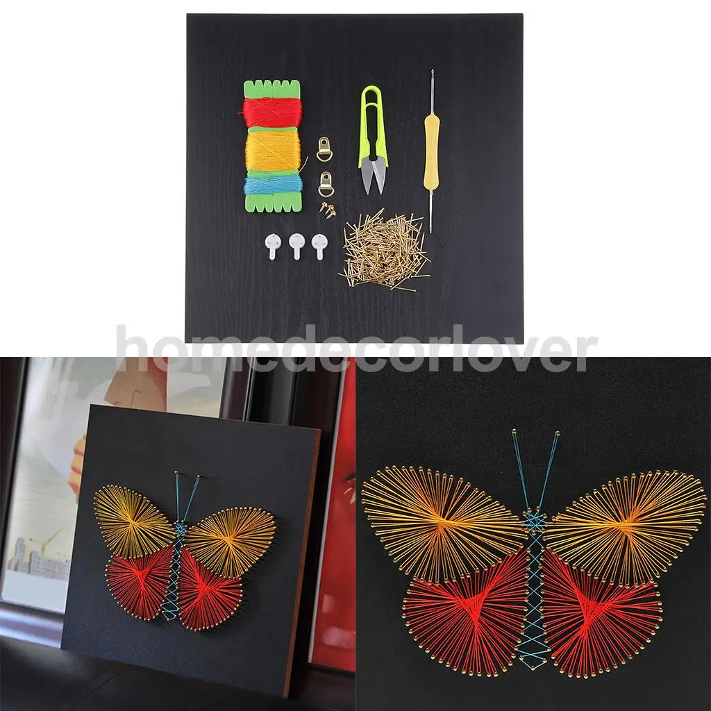 

String Art Kit Butterfly Pattern DIY Winding Painting for Boys Girls 30x30cm