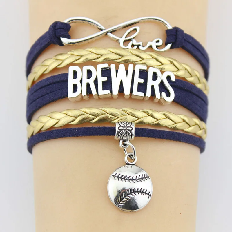 Drop Shipping Infinity Love Brewers Baseball Bracelet Handmade Sports
