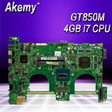 Akemy I7-4700HQ GTX850M 4 Гб N550JK материнская плата для ноутбука ASUS N550J N550JK N550JV Q550JV материнская плата N550JX материнская плата