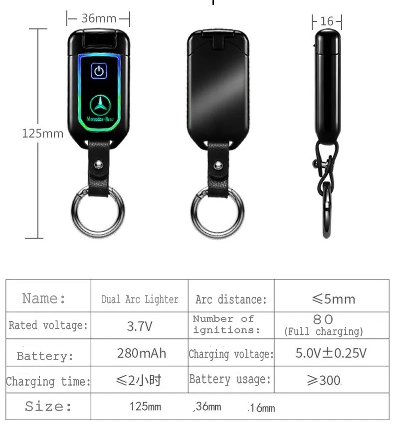 USB автомобильный ключ модель электрическая зажигалка для сигарет двойной дуги импульсный отпечаток пальца сенсорный экран перезаряжаемый прикуриватель Прямая поставка