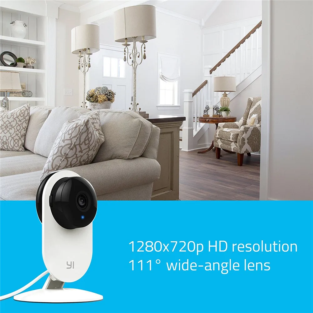 Домашняя камера YI Home Camera 720p 2PCS Pack 111° широкоугольный объектив Двухсторонняя аудиосвязь Оповещения об активности