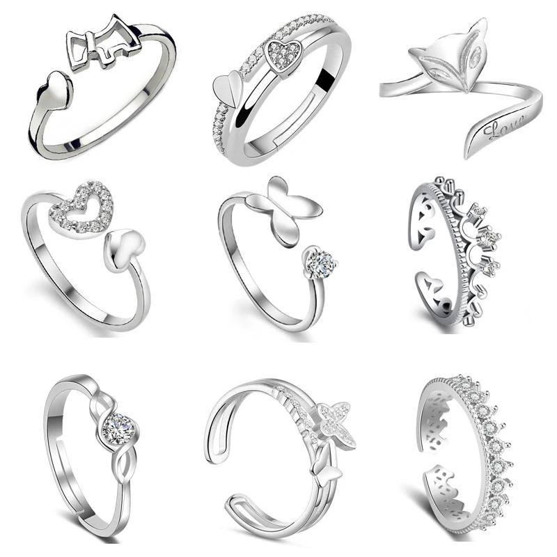 

1 Pcs rings for women 925 sterling silve anillos mujer skull ring para mujer wedding rings Cubic Zirconia jewelry for women