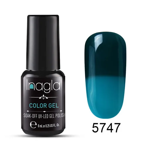 Inagla лак для ногтей изменение температуры 100 Цвет гель для ногтей 8 мл УФ светодиодный Гель-лак для ногтей - Цвет: 5747