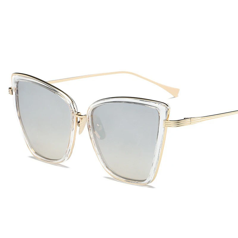LeonLion, классические, сплав, солнцезащитные очки для женщин, Ретро стиль, кошачий глаз, градиентные, мужские солнцезащитные очки, для путешествий, уф400, Ретро стиль, Oculos Feminino - Цвет линз: T-Silver
