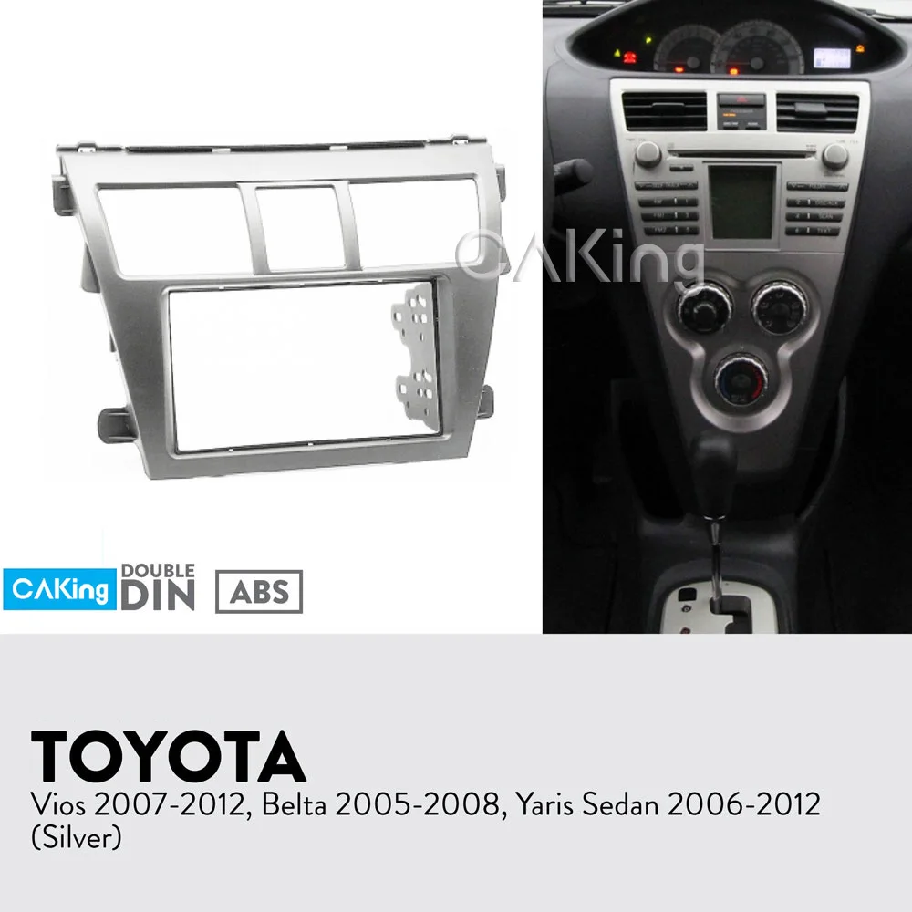 Автомобильная Радио панель для Toyota Vios 2007-2012; Yaris седан 2006-2012; Belta 2005-2008(черный) приборная панель лицевой переходник